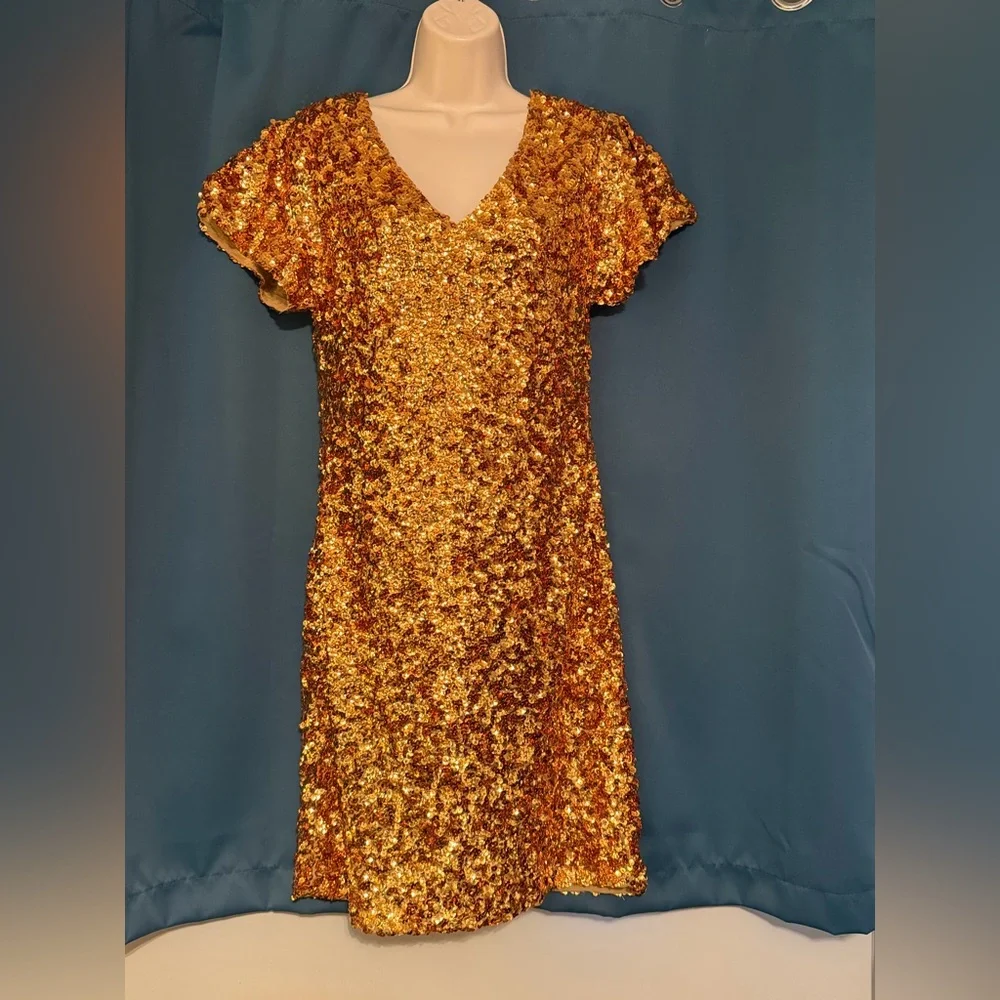 Anna KACI Gold Sequin Midi Dress - Picture 4 of 6